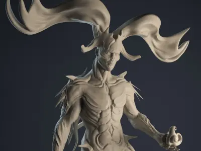 Alien statue of deity 3D print model