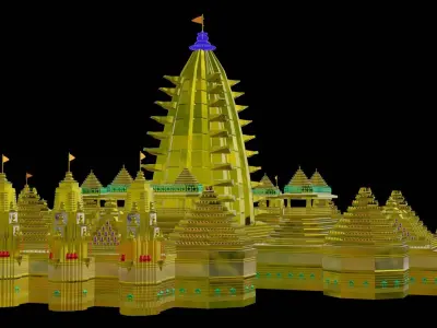 Golden Indian Temple 3D model