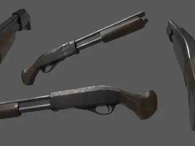 Sawed-off shotgun Free low-poly 3D model