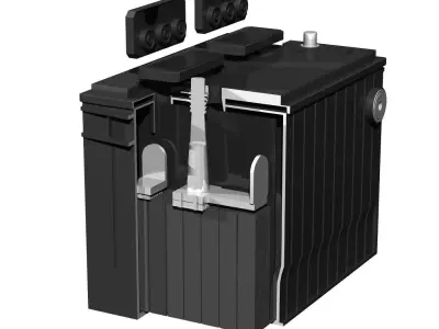 standard car battery 3D model