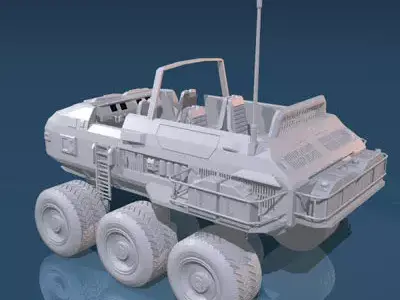 Desert rover with wheels 3D model