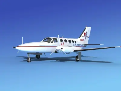 Cessna 414A Chancellor AngelFlight 3D model
