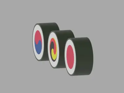 Cartoon Sushi and Gimbap 3D model