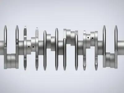 w12 engine crankshaft 3d model 3D model