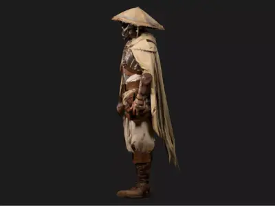 Sci-Fi Wasteland Outlaw Low-poly 3D model