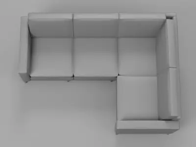 Modern L-Shaped Velvet Sectional Sofa - Sample File 3D model