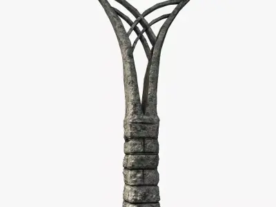 Fantasy stone column Low-poly 3D model