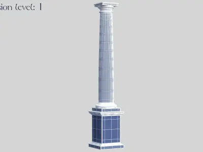 Pedestal Stone Tuscan Column 3D model