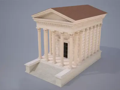 Roman Temple Low-poly 3D model