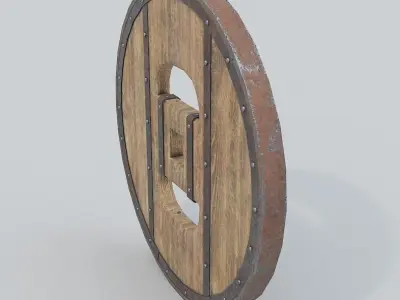 Wagon Wheel 7 Low-poly 3D model