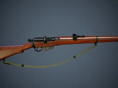 British WW2 Weapons pack - Lee Enfield - STEN - BREN machine gun Low-poly 3D model