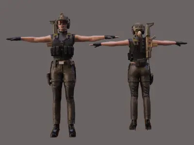 Special Force Girl Base Model Free 3D model