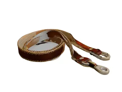 Worn Leather Rifle Sling 3D model