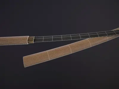 Wakizashi Japanese Sword Free low-poly 3D model