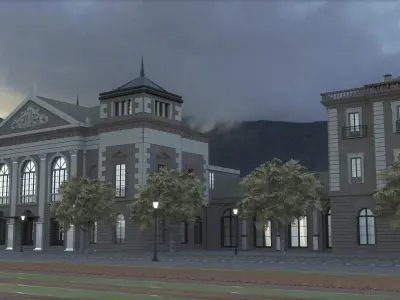 Railway station 1910 - Bratislava Slovakia exterior interior 3D model