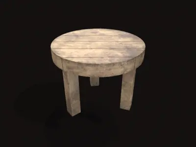 Fishing Stool Low-poly 3D model