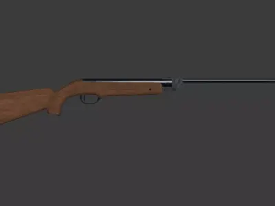 AirGun wooden rifle Low-poly 3D model Soviet Baikal Ij-22 Low-poly 3D model