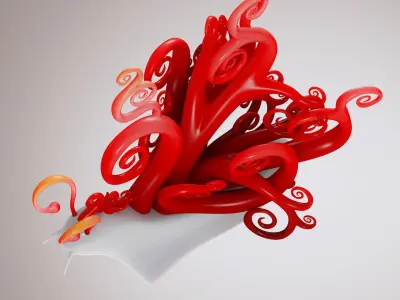 Snail with Curly shape shell 3D model