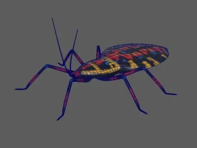 Coreid Bug Nymphs Low-poly 3D model