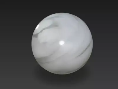 Polished White Marble Sphere 4K PBR Ultra High-Fidelity  3D model