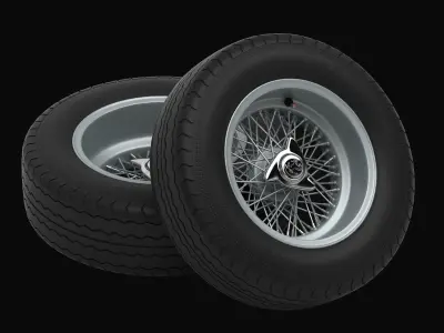 Avon CR6 ZZ tyres - Borrani rims 3D model