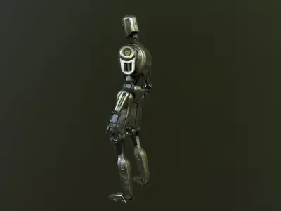 Robot Retro Low-poly 3D model