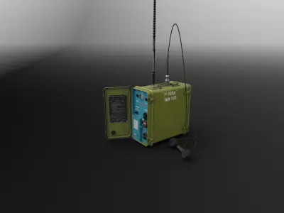 Army field radio R-105D Low-poly 3D model