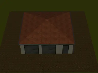 Simple garage Free low-poly 3D model