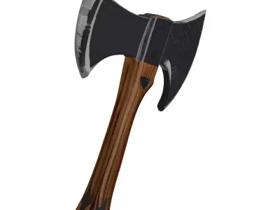 Double Bladed Battle Axe 3D model purchase