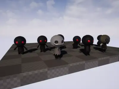 ChibiManiac8Pack1 Low-poly 3D model