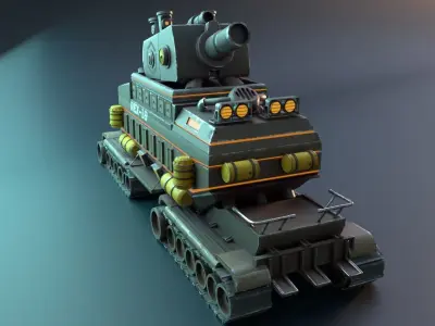 Stylized Mecha Tank - 1 3D model