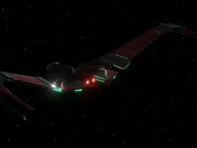 Romulan Winged Defender Cruise Crimson Raptor Star Trek Ship Low-poly 3D model