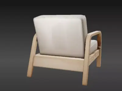 Wooden Armchair 3D Model  Modern Furniture Game  Render Ready  Free 3D model