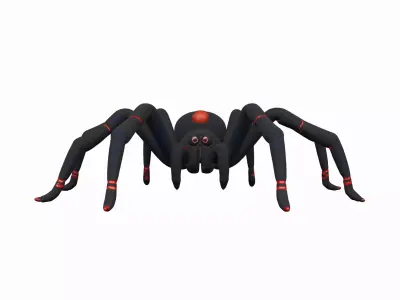 Black Widow Spider 3D Model Jointed Legs Shiny 3D model