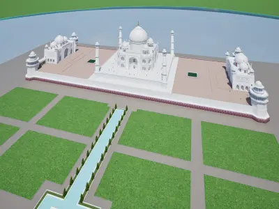 The Taj Mahal Low-poly 3D model