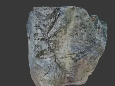 Stone memorial with plaque Low-poly 3D model