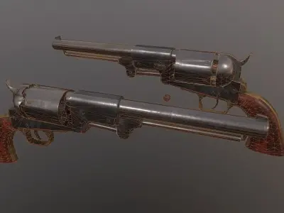Colt Dragoon Revolver Low-poly 3D model