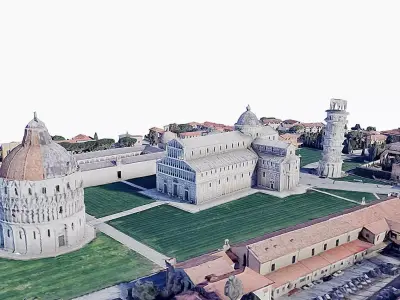 Tower of Pisa-Duomo Low-poly 3D model