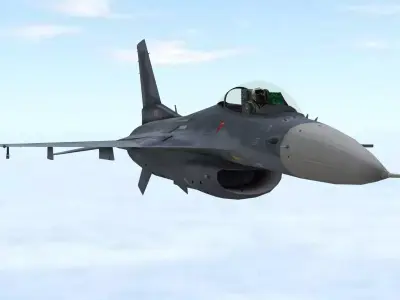 Fighter Jet Flying In Sky Plane V09 Low Poly 3D Model Low-poly 3D model