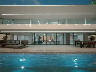 Modern Private House Low-poly 3D model