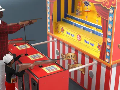 Carnival Shooting Game with Characters 3D model purchase
