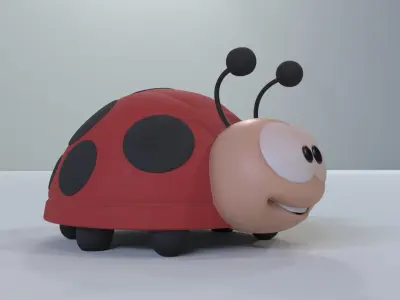 ladybug cartoon Low-poly 3D model