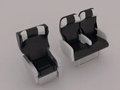 Airbus A319 Aircraft Seats 3D model