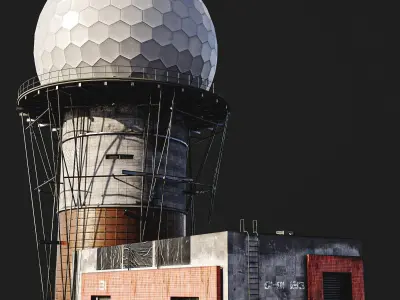 Radar Base 2 Types Low-poly 3D model