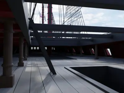 HMS Vanguard - Pirate Ship Galleon Low-poly 3D model