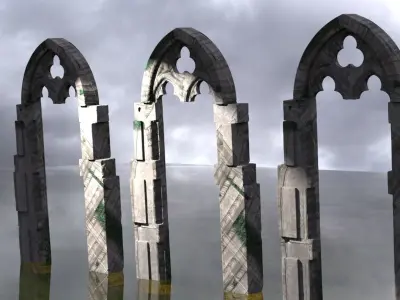 Aslan Narnian Empire Grand Arch Ruins kit bash 3D model