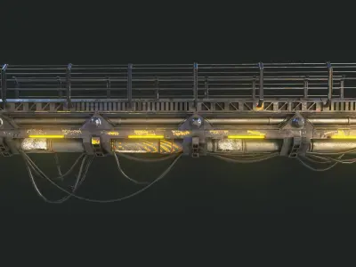 MODULAR SCIFI BRIDGE Low-poly 3D model