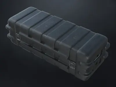 3 Scifi Military Storage Box Variations Low-poly 3D model