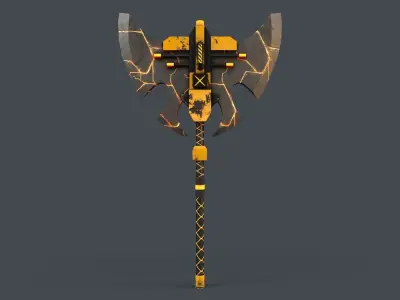 Sci-Fi Axe V4 - 02 Low-poly 3D model