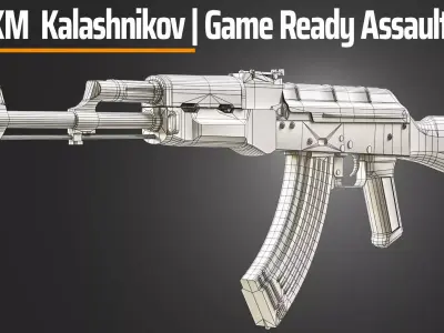 AKM KALASHNIKOV GAME READY ASSAULT RIFLE Low-poly 3D model